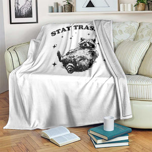 Funny Raccoon Meme Throw Blanket Stay Trashy TS14 Print Your Wear