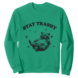 Funny Raccoon Meme Sweatshirt Stay Trashy TS14 Irish Green Print Your Wear
