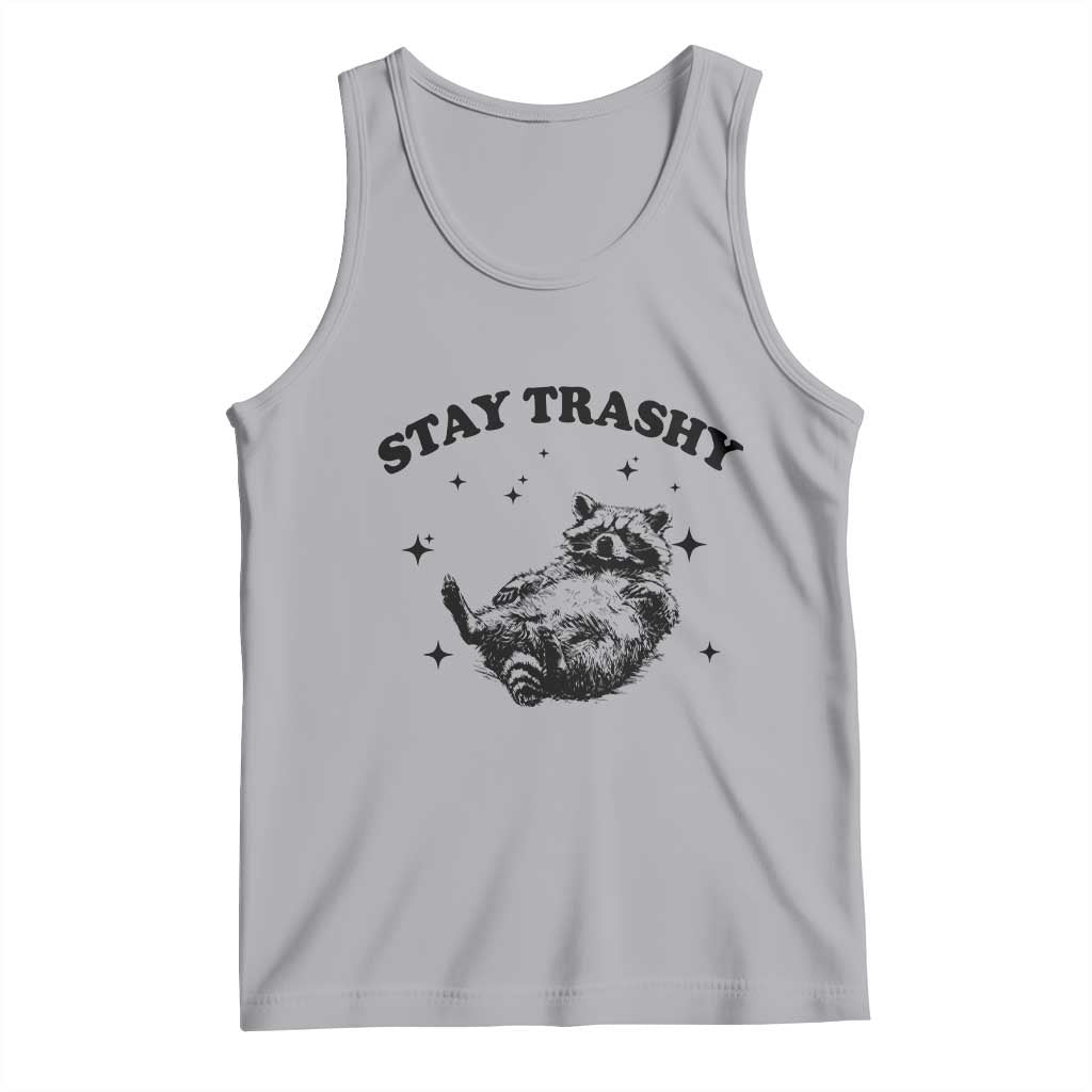 Funny Raccoon Meme Tank Top Stay Trashy TS14 Athletic Heather Print Your Wear
