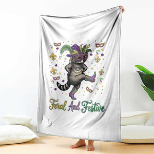 Mardi Gras Raccoon Throw Blanket Feral And Festive TS14 Print Your Wear