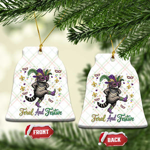 Mardi Gras Raccoon Ceramic Ornament Feral And Festive TS14 Print Your Wear
