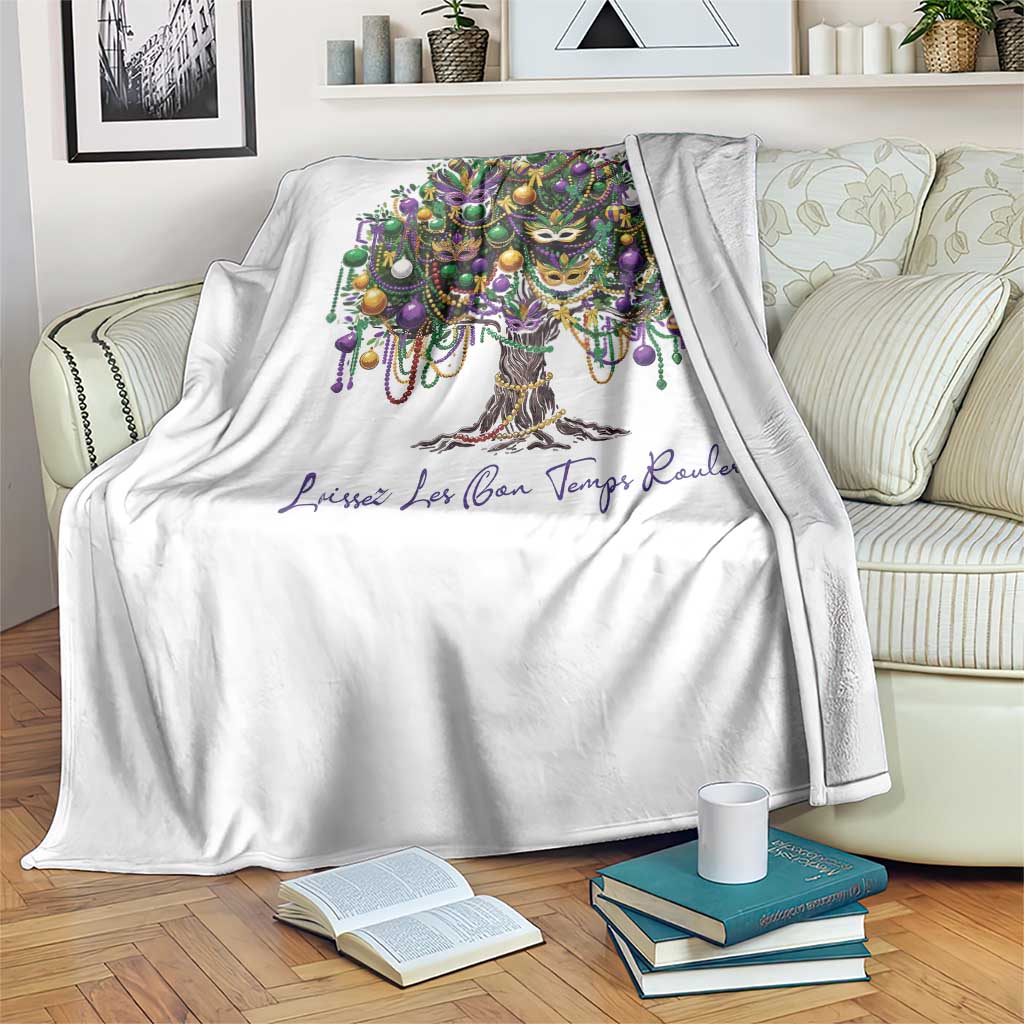 Mardi Gras Mask Tree Throw Blanket Laissez Les Bon Temps Rouler TS14 Print Your Wear