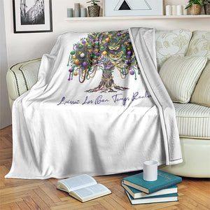 Mardi Gras Mask Tree Throw Blanket Laissez Les Bon Temps Rouler TS14 Print Your Wear