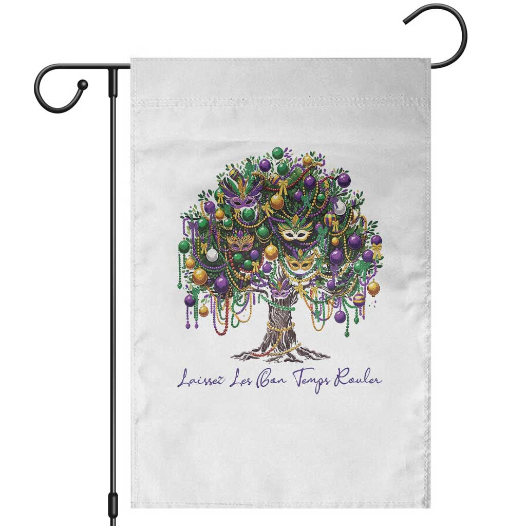Mardi Gras Mask Tree Garden Flag Laissez Les Bon Temps Rouler TS14 White Print Your Wear