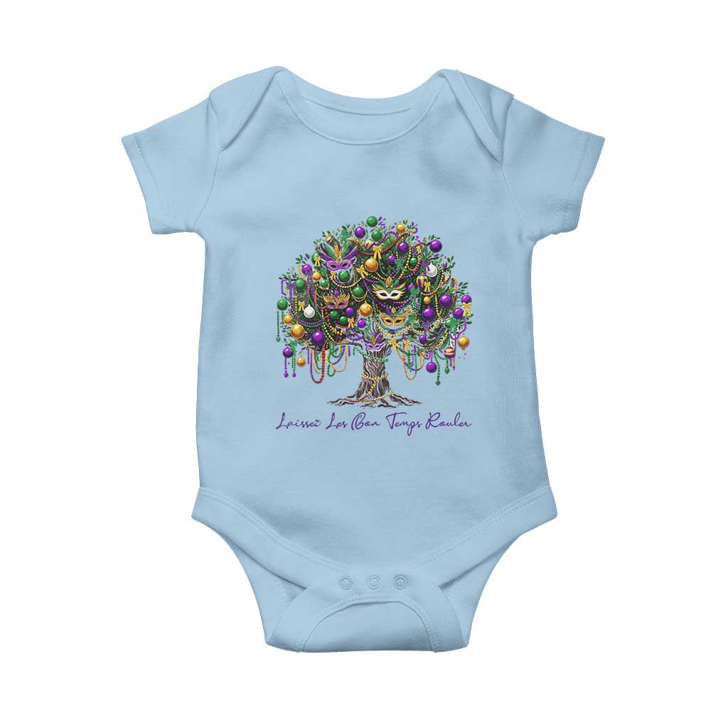 Mardi Gras Mask Tree Baby Onesie Laissez Les Bon Temps Rouler TS14 Light Blue Print Your Wear