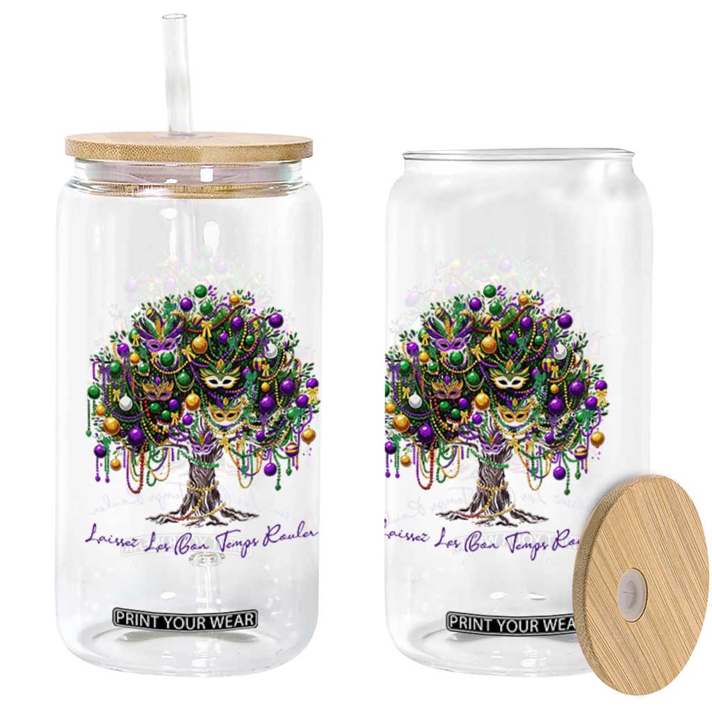 Mardi Gras Mask Tree Glass Can Laissez Les Bon Temps Rouler TS14 Print Your Wear