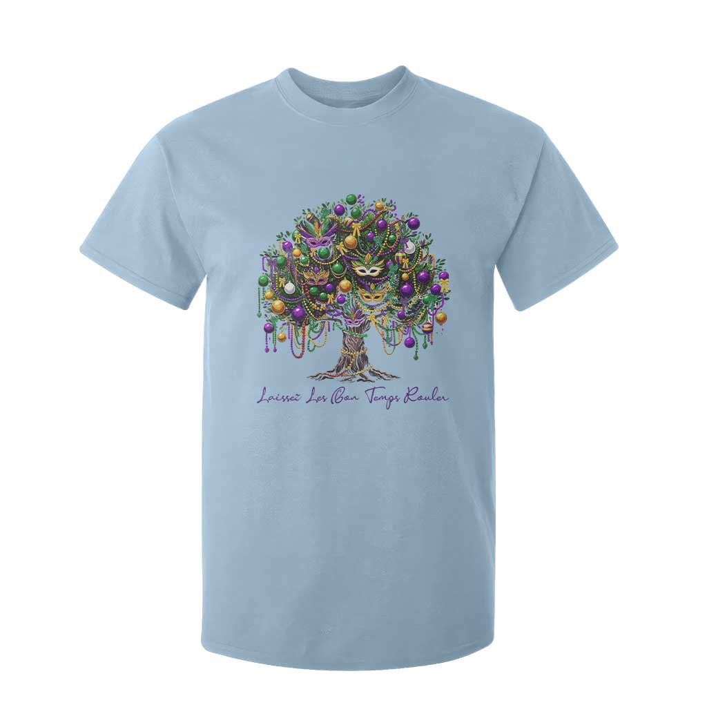 Mardi Gras Mask Tree T Shirt For Kid Laissez Les Bon Temps Rouler TS14 Light Blue Print Your Wear