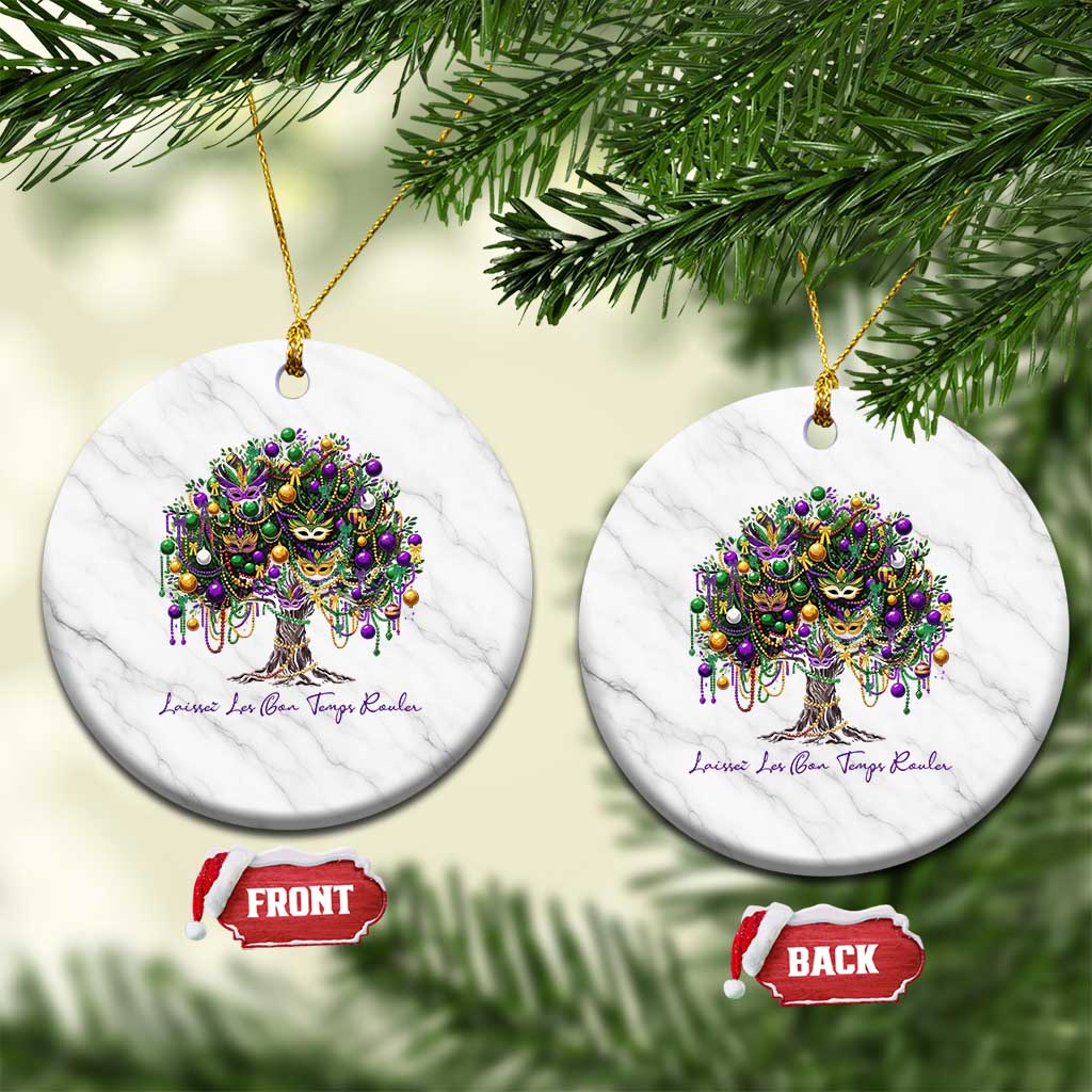 Mardi Gras Mask Tree Ceramic Ornament Laissez Les Bon Temps Rouler TS14 1pc White Marble Print Your Wear