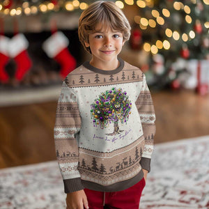 Mardi Gras Mask Tree Ugly Christmas Sweater Laissez Les Bon Temps Rouler TS14 Mocha Mousse Print Your Wear