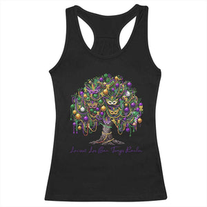 Mardi Gras Mask Tree Racerback Tank Top Laissez Les Bon Temps Rouler TS14 Black Print Your Wear