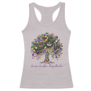 Mardi Gras Mask Tree Racerback Tank Top Laissez Les Bon Temps Rouler TS14 Ice Gray Print Your Wear