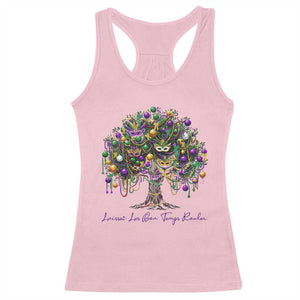 Mardi Gras Mask Tree Racerback Tank Top Laissez Les Bon Temps Rouler TS14 Light Pink Print Your Wear