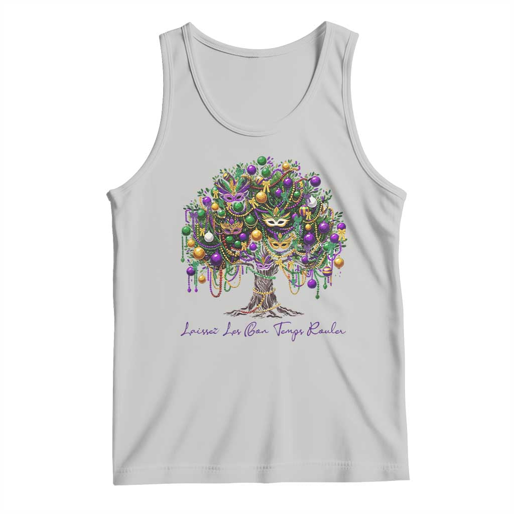 Mardi Gras Mask Tree Tank Top Laissez Les Bon Temps Rouler TS14 Ash Print Your Wear