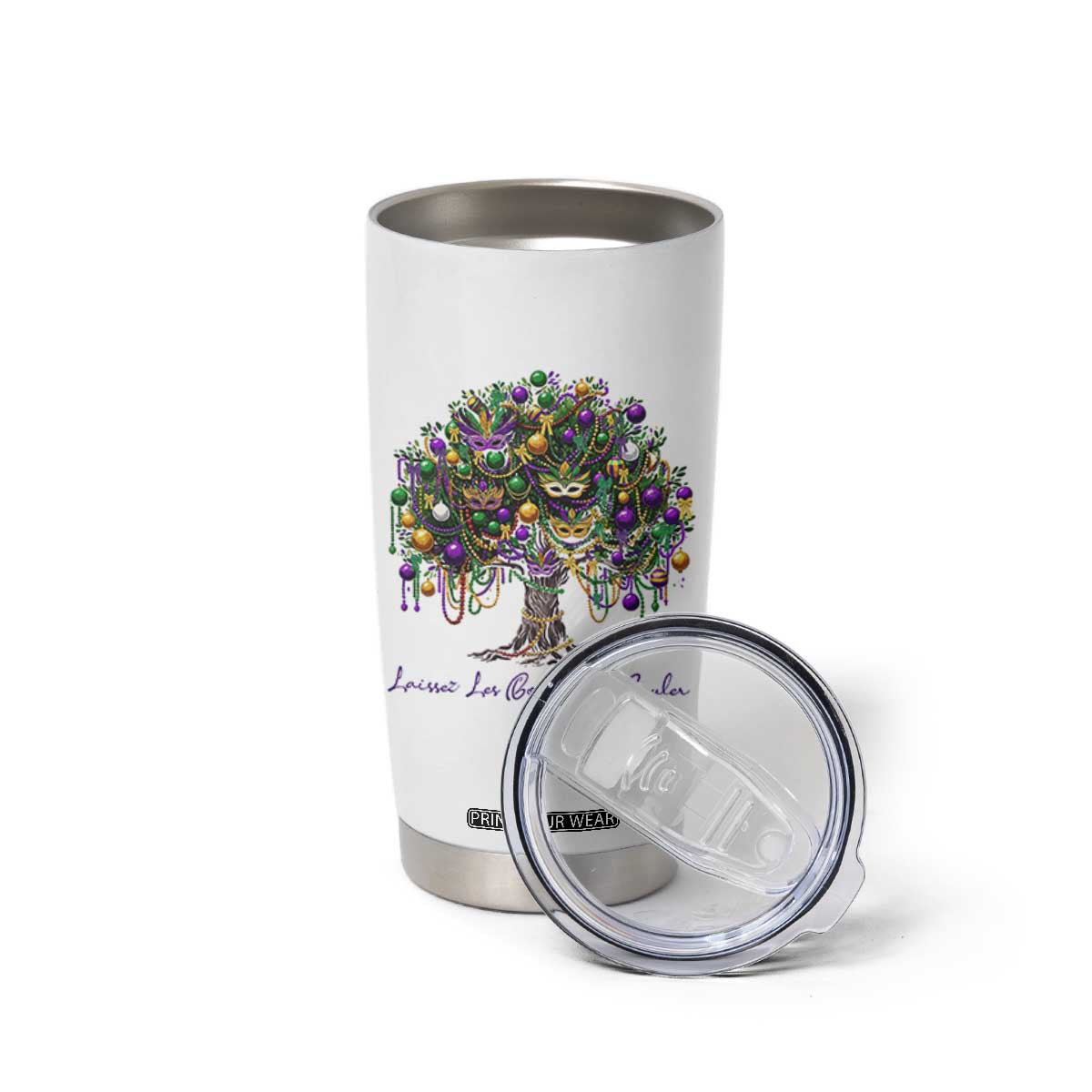 Mardi Gras Mask Tree Tumbler Cup Laissez Les Bon Temps Rouler TS14 Print Your Wear