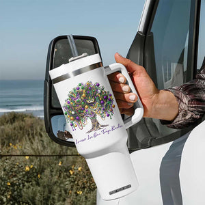 Mardi Gras Mask Tree Tumbler With Handle Laissez Les Bon Temps Rouler TS14 Print Your Wear