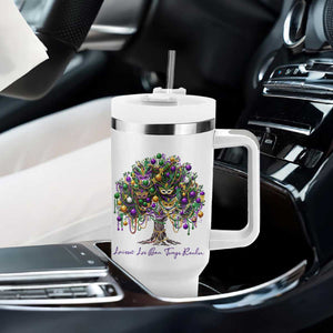 Mardi Gras Mask Tree Tumbler With Handle Laissez Les Bon Temps Rouler TS14 Print Your Wear