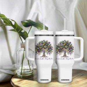 Mardi Gras Mask Tree Tumbler With Handle Laissez Les Bon Temps Rouler TS14 Print Your Wear