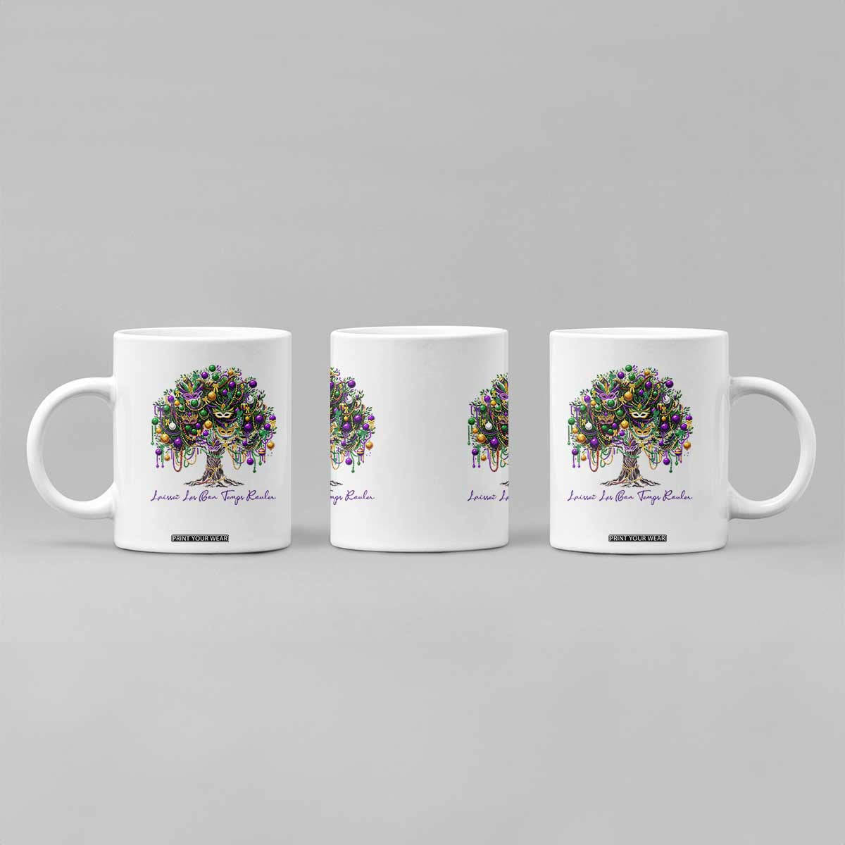 Mardi Gras Mask Tree Coffee Mug Laissez Les Bon Temps Rouler TS14 Print Your Wear