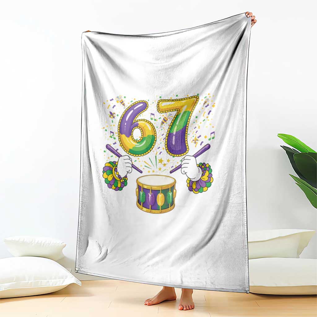 67 Mardi Gras Meme Throw Blanket Funny Six Seven Carnival Trendy TS14 Print Your Wear