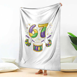 67 Mardi Gras Meme Throw Blanket Funny Six Seven Carnival Trendy TS14 Print Your Wear