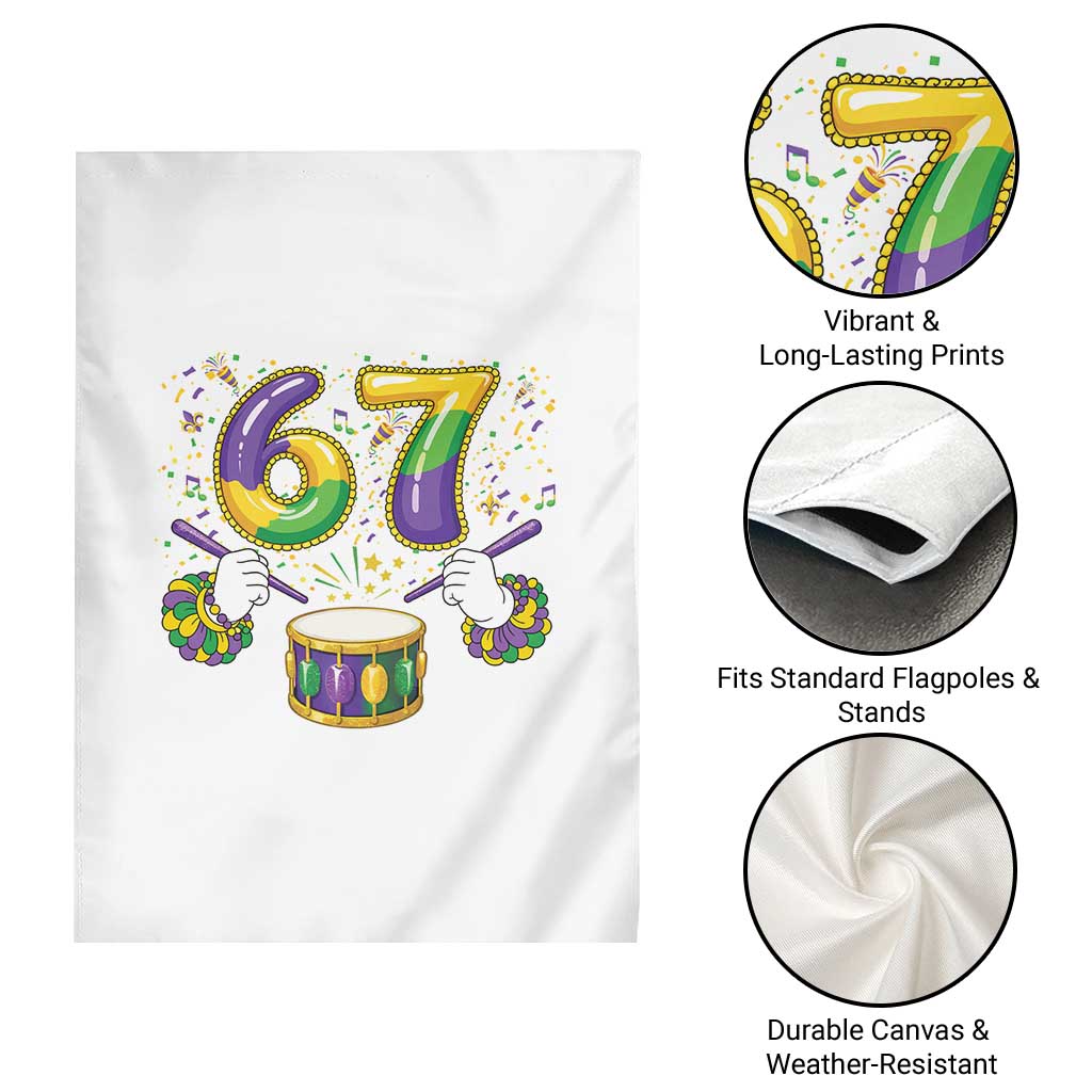 67 Mardi Gras Meme Garden Flag Funny Six Seven Carnival Trendy TS14 Print Your Wear