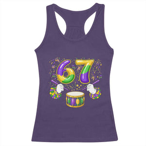 67 Mardi Gras Meme Racerback Tank Top Funny Six Seven Carnival Trendy TS14 Purple Print Your Wear