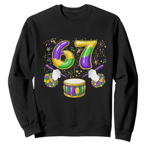 67 Mardi Gras Meme Sweatshirt Funny Six Seven Carnival Trendy TS14 Black Print Your Wear