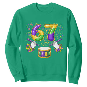67 Mardi Gras Meme Sweatshirt Funny Six Seven Carnival Trendy TS14 Irish Green Print Your Wear