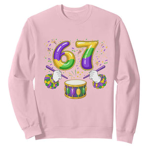 67 Mardi Gras Meme Sweatshirt Funny Six Seven Carnival Trendy TS14 Light Pink Print Your Wear