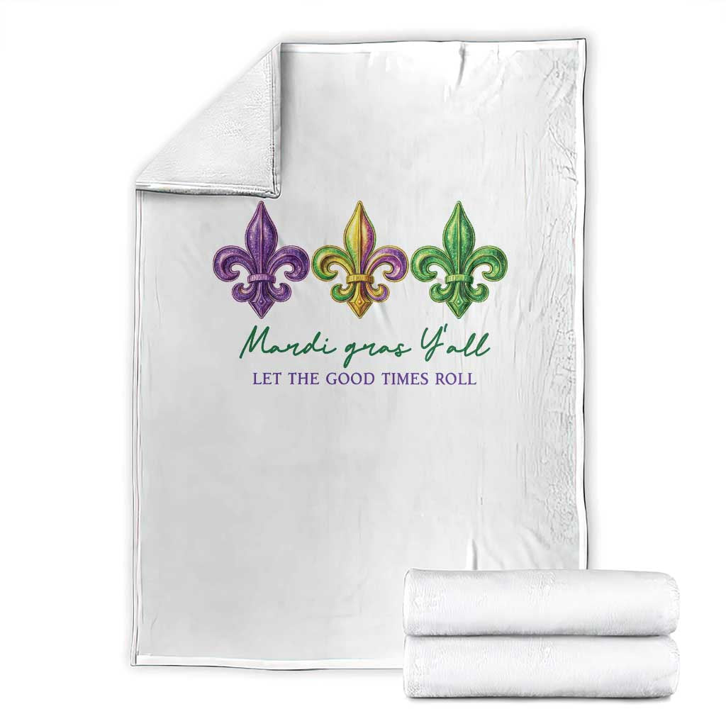 Mardi Gras Throw Blanket Let The Good Time Roll TS14 White Print Your Wear