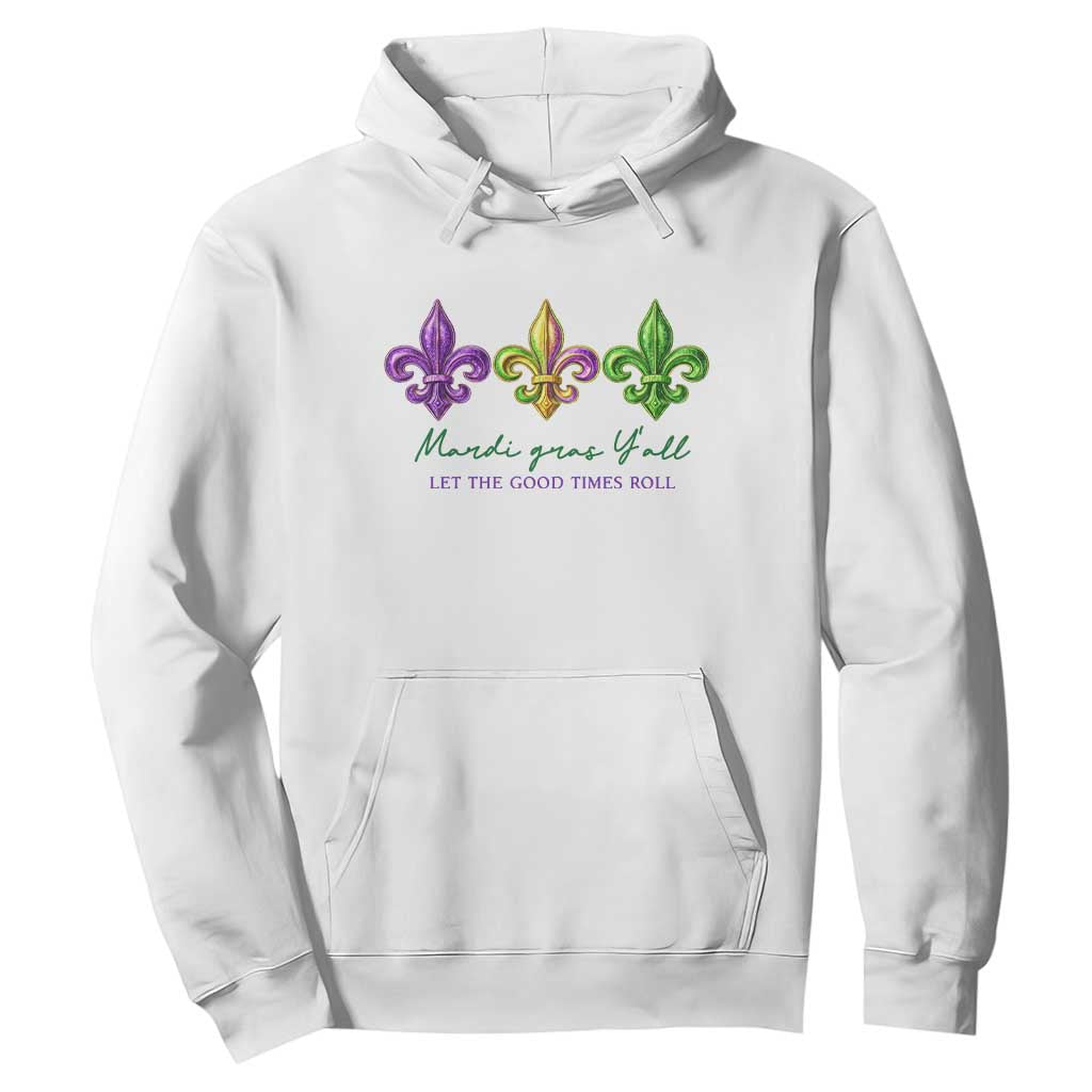 Mardi Gras Hoodie Let The Good Time Roll TS14 White Print Your Wear