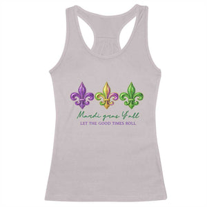 Mardi Gras Racerback Tank Top Let The Good Time Roll TS14 Ice Gray Print Your Wear