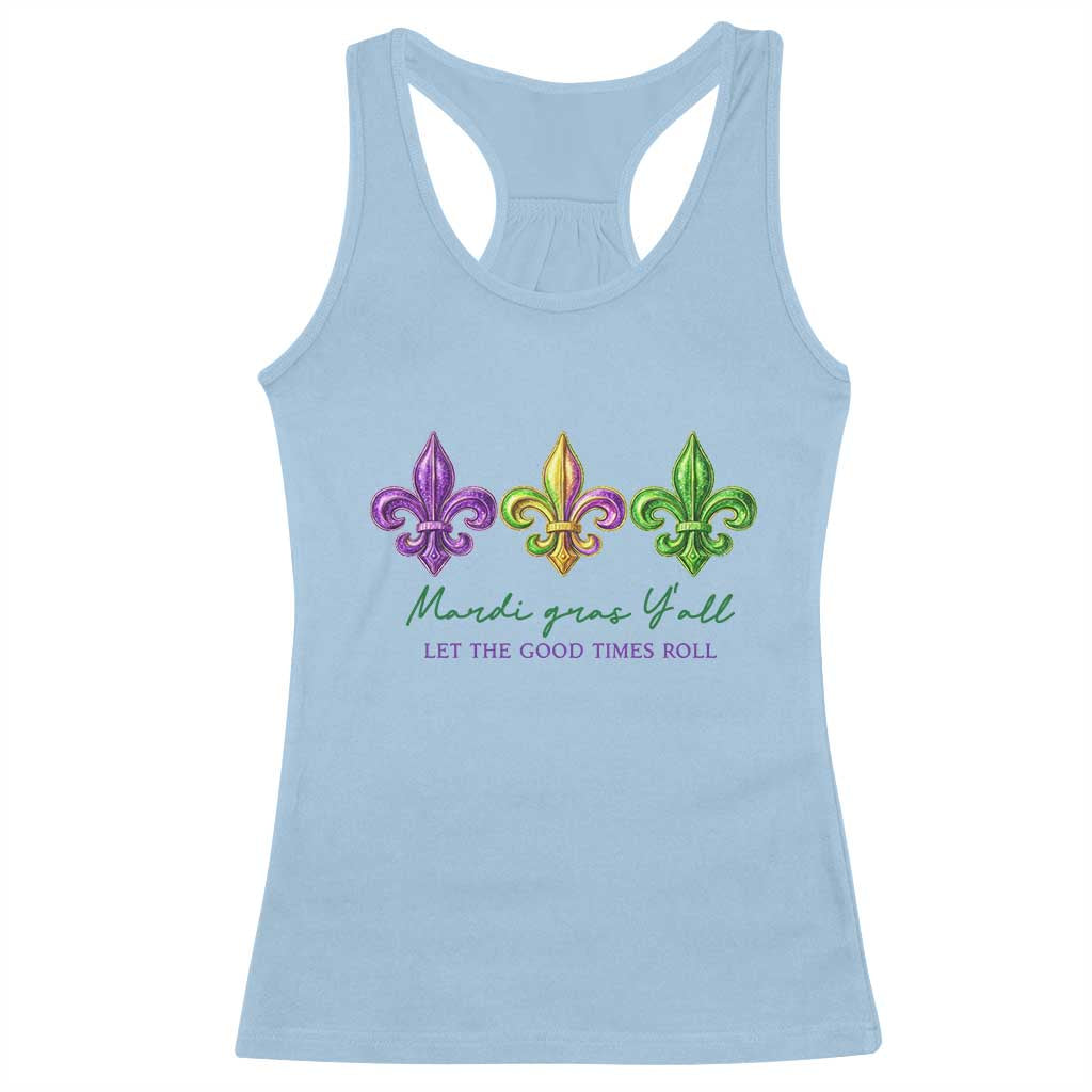 Mardi Gras Racerback Tank Top Let The Good Time Roll TS14 Light Blue Print Your Wear