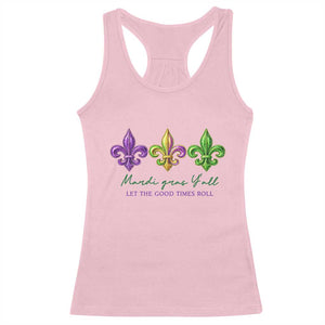 Mardi Gras Racerback Tank Top Let The Good Time Roll TS14 Light Pink Print Your Wear