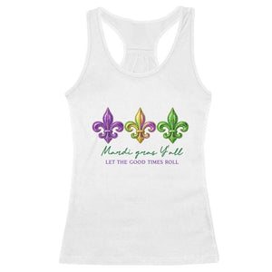 Mardi Gras Racerback Tank Top Let The Good Time Roll TS14 White Print Your Wear