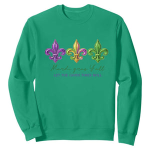 Mardi Gras Sweatshirt Let The Good Time Roll TS14 Irish Green Print Your Wear