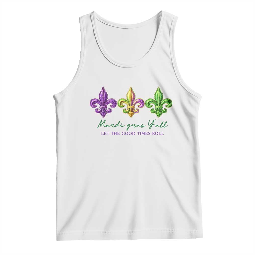 Mardi Gras Tank Top Let The Good Time Roll TS14 White Print Your Wear