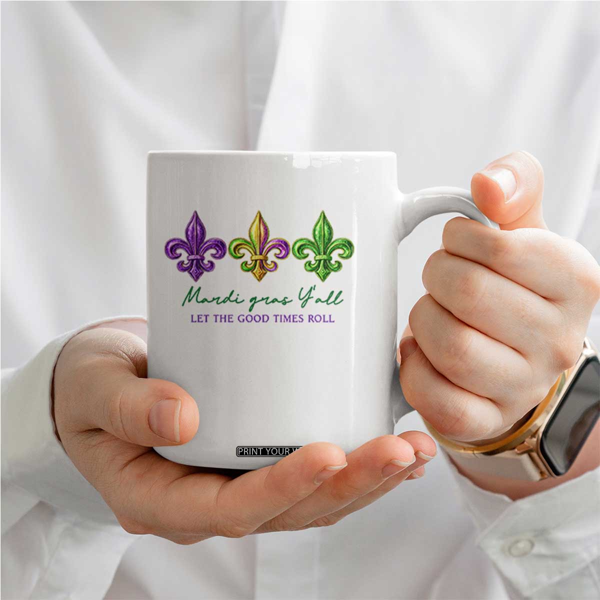 Mardi Gras Coffee Mug Let The Good Time Roll TS14 Print Your Wear