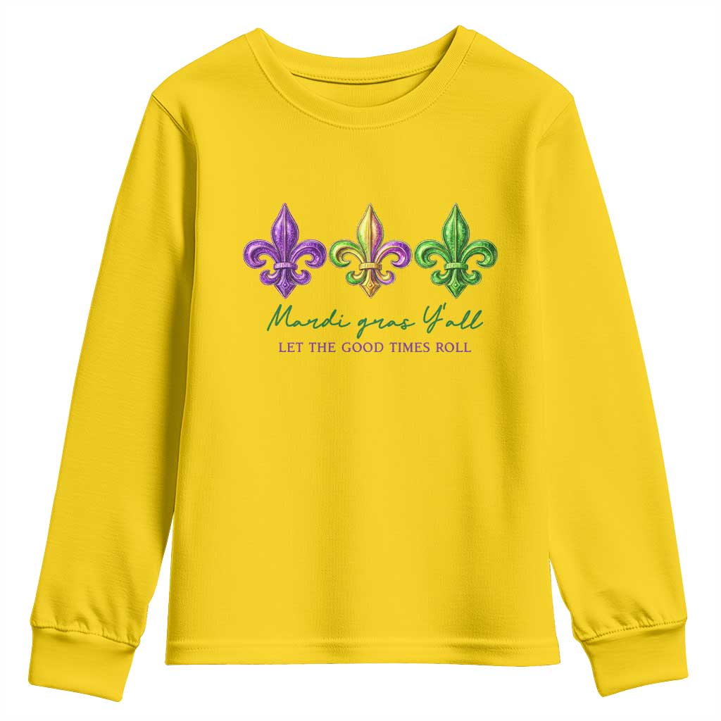 Mardi Gras Youth Sweatshirt Let The Good Time Roll TS14 Daisy Print Your Wear