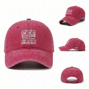 First They Came for The Immigrants Washed Cotton Baseball Cap Funny Saying Human Rights TS14 Washed Cap Universal Fit Red Print Your Wear
