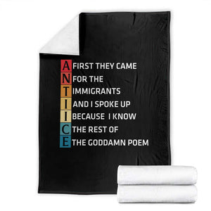 First They Came for The Immigrants Throw Blanket Sarcastic Immigration Rights Protest TS14 Black Print Your Wear