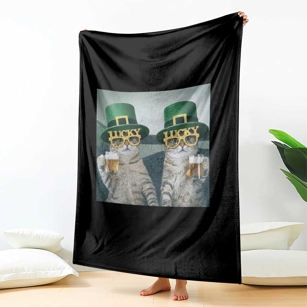 Funny St Patricks Day Cats Drinking Beer Meme Throw Blanket TS14 Print Your Wear