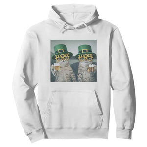 Funny St Patricks Day Cats Drinking Beer Meme Hoodie TS14 White Print Your Wear