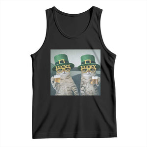 Funny St Patricks Day Cats Drinking Beer Meme Tank Top TS14 Black Print Your Wear