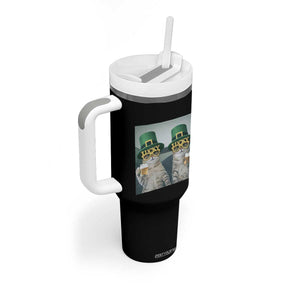 Funny St Patricks Day Cats Drinking Beer Meme Tumbler With Handle TS14 Print Your Wear
