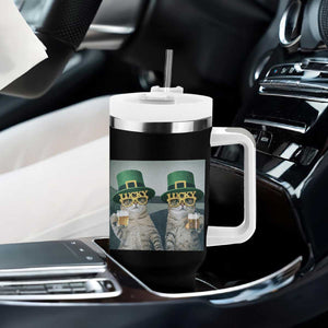 Funny St Patricks Day Cats Drinking Beer Meme Tumbler With Handle TS14 Print Your Wear