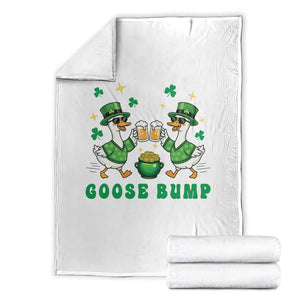 Funny St Patricks Day Goose Drinking Beer Throw Blanket Goose Bump TS14 White Print Your Wear