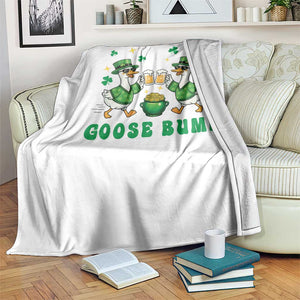 Funny St Patricks Day Goose Drinking Beer Throw Blanket Goose Bump TS14 Print Your Wear