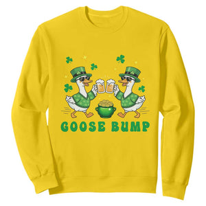 Funny St Patricks Day Goose Drinking Beer Sweatshirt Goose Bump TS14 Daisy Print Your Wear