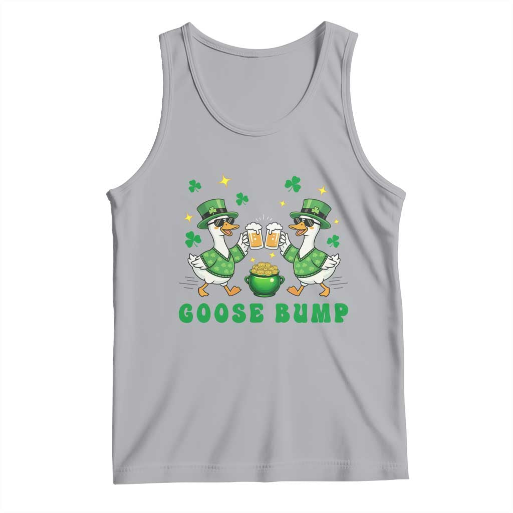 Funny St Patricks Day Goose Drinking Beer Tank Top Goose Bump TS14 Athletic Heather Print Your Wear